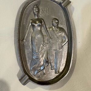 Vintage Metal Cigarette ashtray with funny design